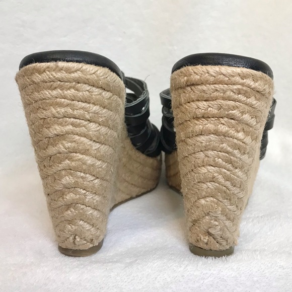 Me Too “hutch” wedge leather straps sandal high heels summer casual open toed - Picture 6 of 11